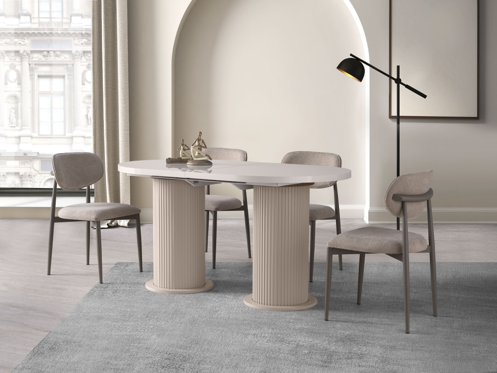 Bohem Sütun Ayaklı Açılır Masa Highgloss MDF