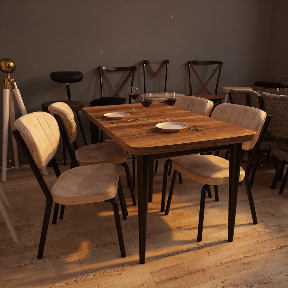 Kelebek Açılır Yemek Masası Takımı (Gala Sandalye)