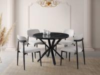 Bohem X Metal Ayaklı Yuvarlak Masa Highgloss MDF