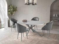 Bohem Zümrüt Metal Ayaklı Sabit Masa Highgloss MDF