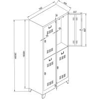 Standart Çelik Soyunma Dolabı - 4 Kapılı